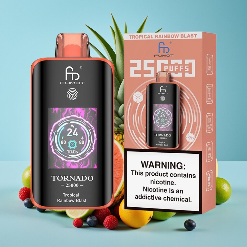 Fumot Tornado 25000 Puffs HD Screen 700mAh Type-C Tropical Rainbow Blast