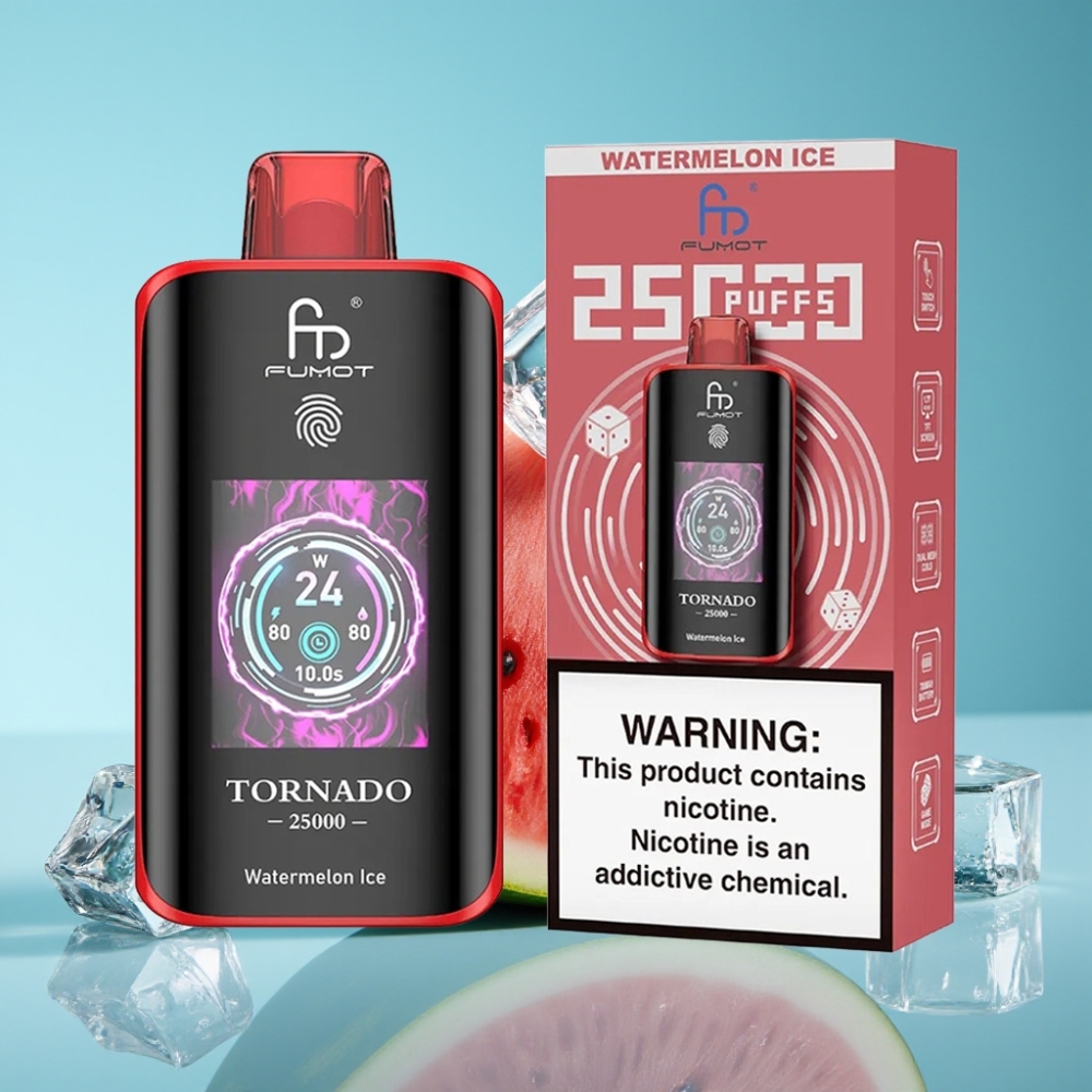 Fumot Tornado 25000 Puffs HD Screen 700mAh Type-C Watermelon Ice