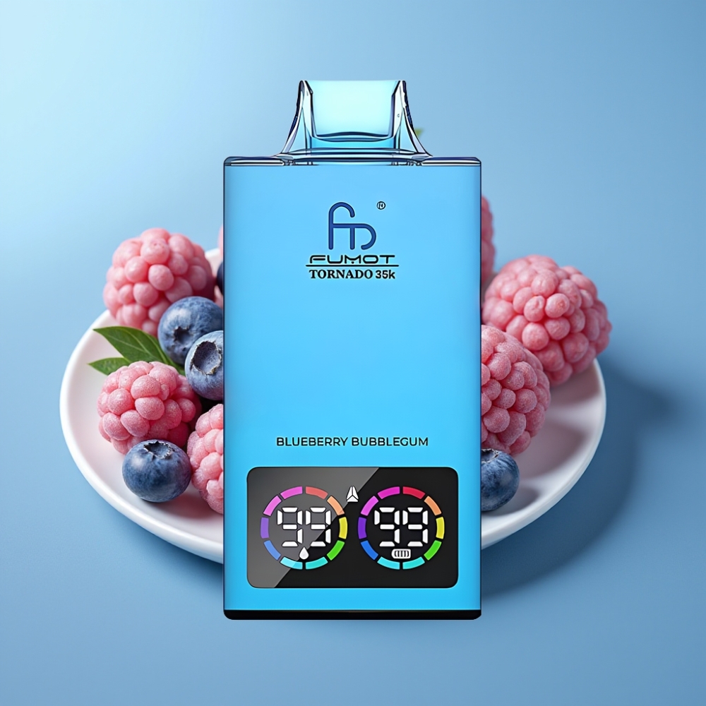Fumot Tornado 35000 Puffs Dual Mesh RGB Fast Charge USB-C Blueberry Bubblegum