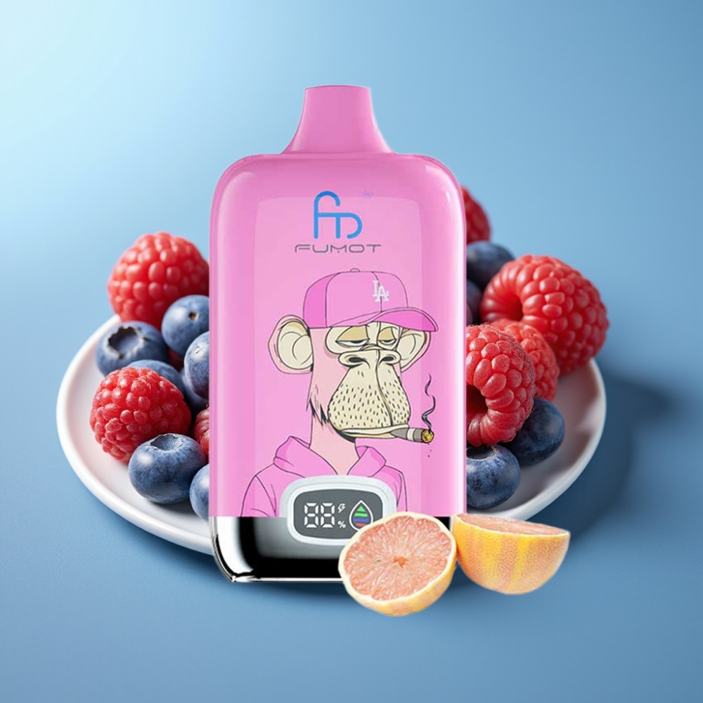 Fumot Tornado Digital Box 12000 Puffs MTL Mesh 20ml Blueberry Raspberry