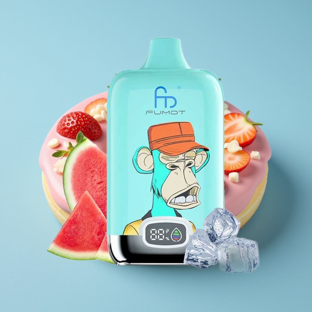 Fumot Tornado Digital Box 12000 Puffs Strawberry Donut 20ml Mesh 550mAh Type-C MTL