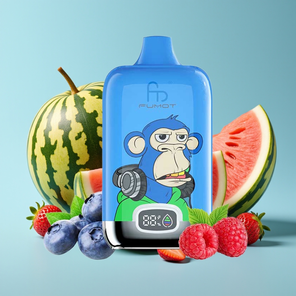 Fumot Tornado Digital Box 12000 Puffs Strawberry Watermelon 20ml Mesh 550mAh Type-C
