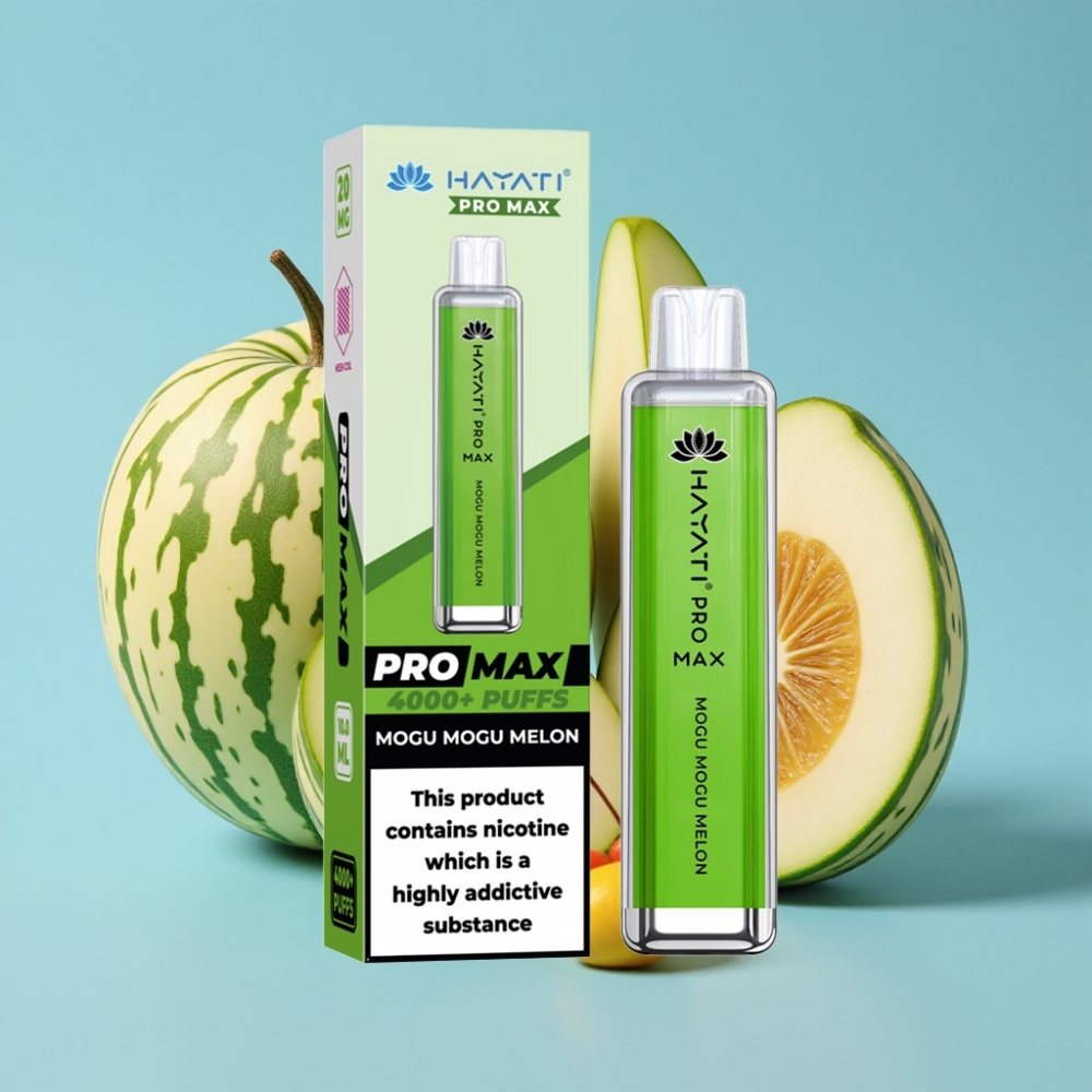 Hayati Pro Max 4000 Puffs 1400mAh Dual Mesh Mogu Mogu Melon