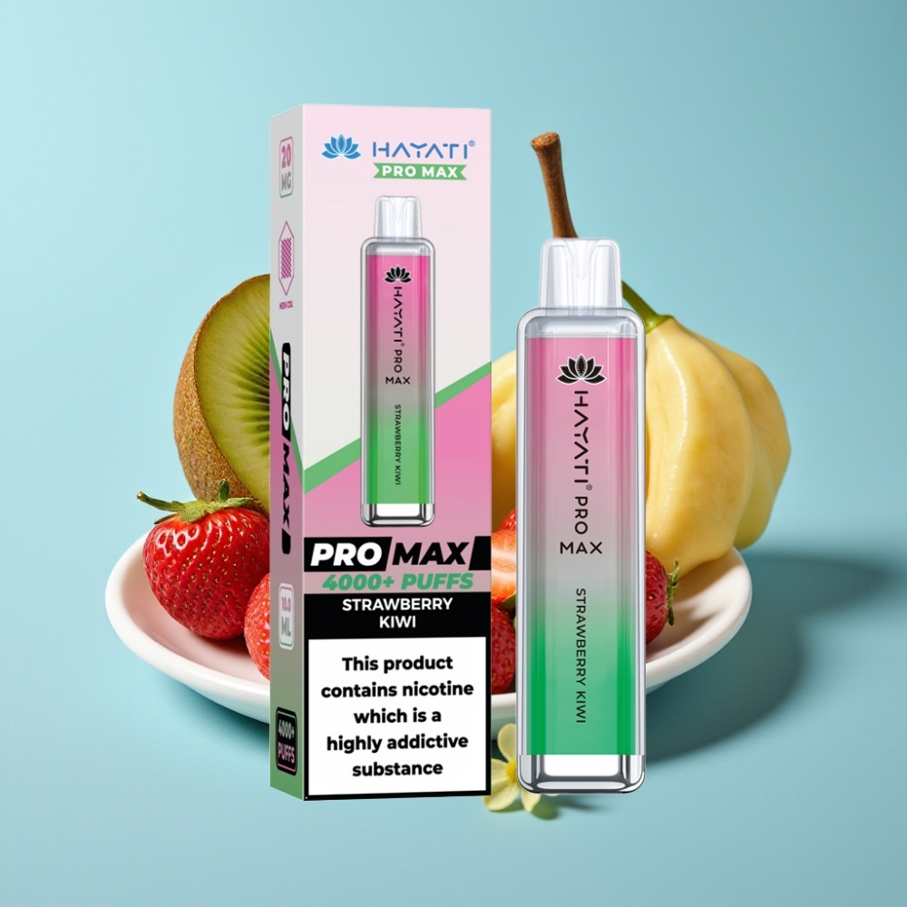 Hayati Pro Max 4000 Puffs 1400mAh Rechargeable Strawberry Kiwi Disposable Vape