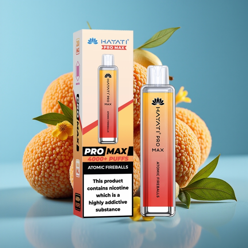 Hayati Pro Max 4000 Puffs Atomic Fireballs Rechargeable Dual Mesh 1400mAh