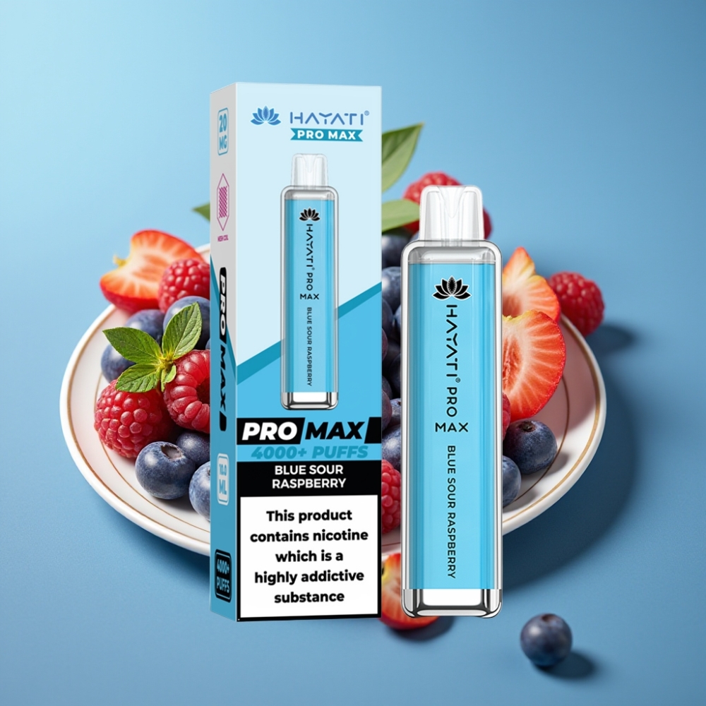Hayati Pro Max 4000 Puffs Dual Mesh 1400mAh Rechargeable Blue Sour Raspberry