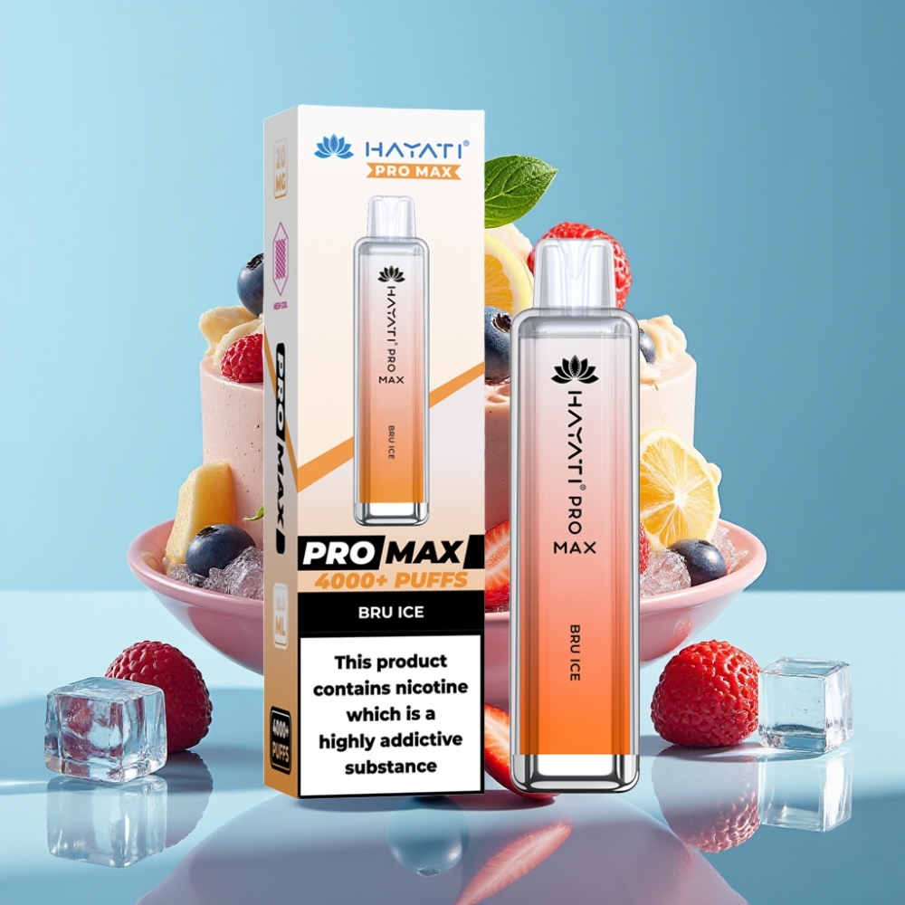 Hayati Pro Max 4000 Puffs Dual Mesh 1400mAh Rechargeable Bru Ice