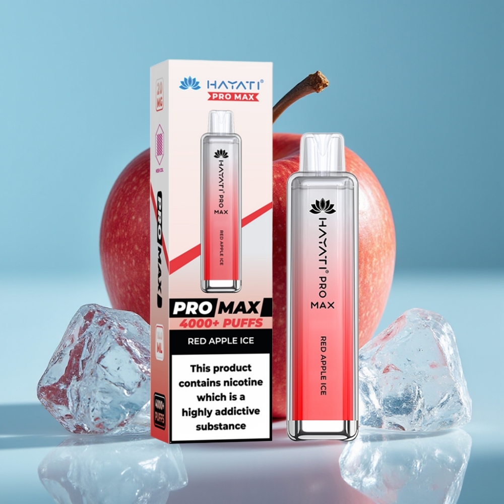 Hayati Pro Max 4000 Puffs Dual Mesh 1400mAh Rechargeable Red Apple Ice