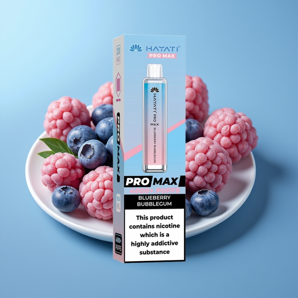 Hayati Pro Max 4000 Puffs Dual Mesh Rechargeable Blueberry Bubblegum