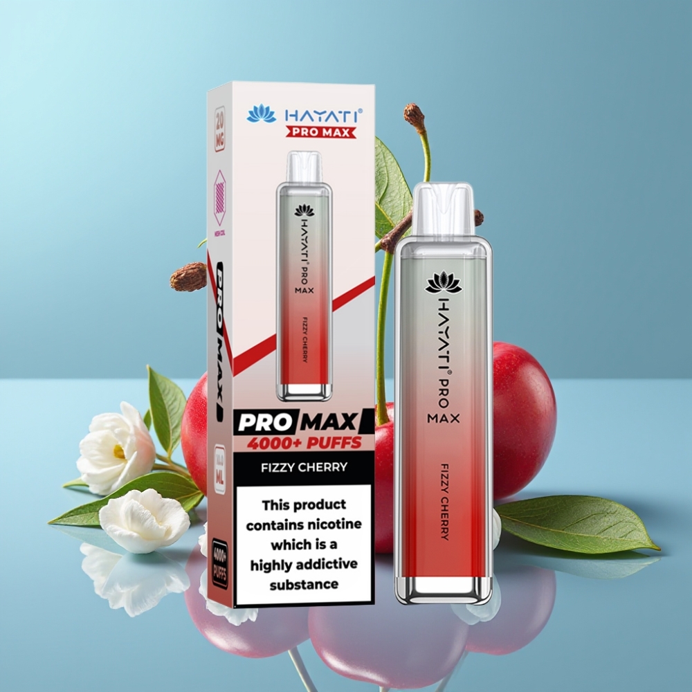 Hayati Pro Max 4000 Puffs Fizzy Cherry Rechargeable Dual Mesh 1400mAh TPD