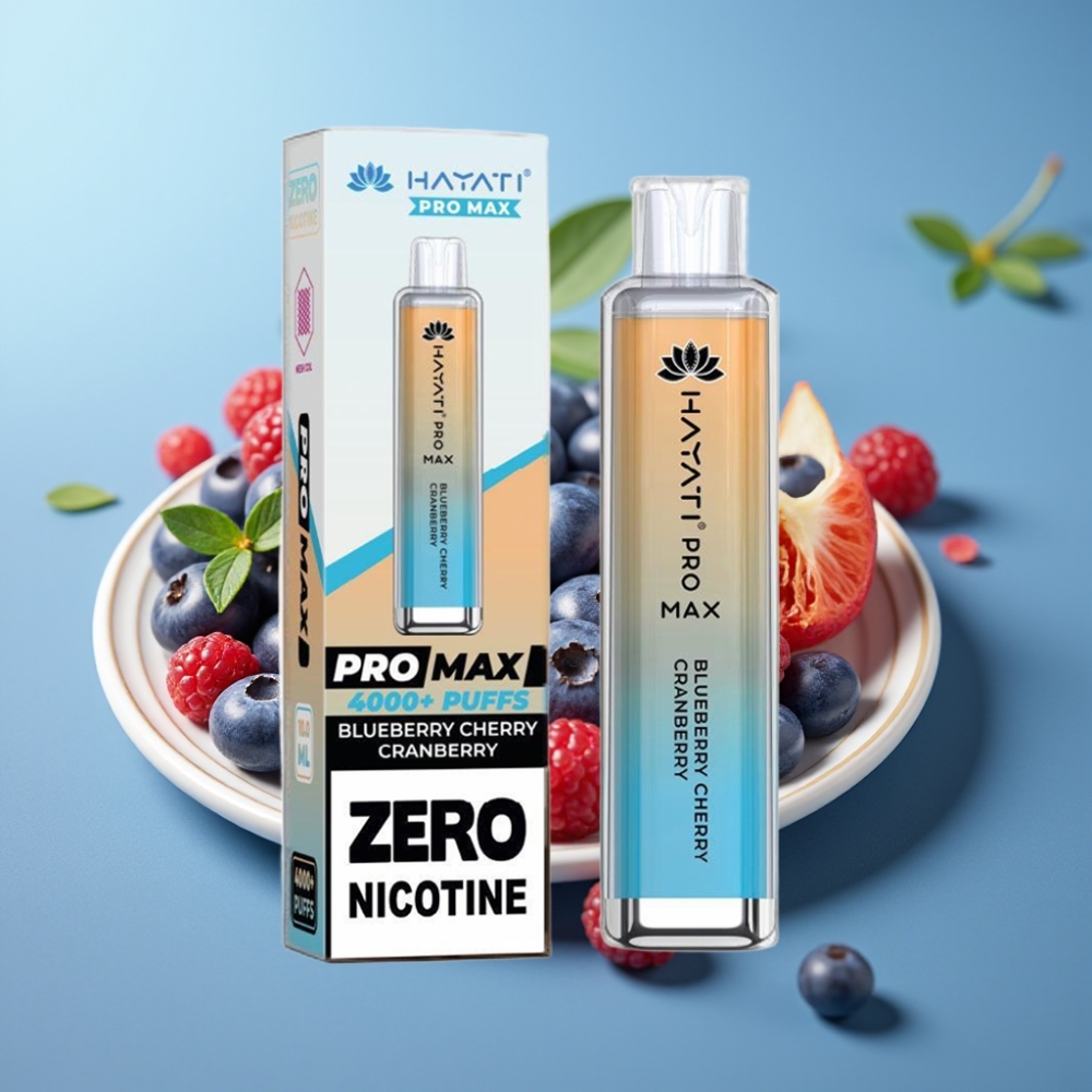 Hayati Pro Max 4000 Puffs Rechargeable 1400mAh Dual Mesh Blueberry Cherry Cranberry