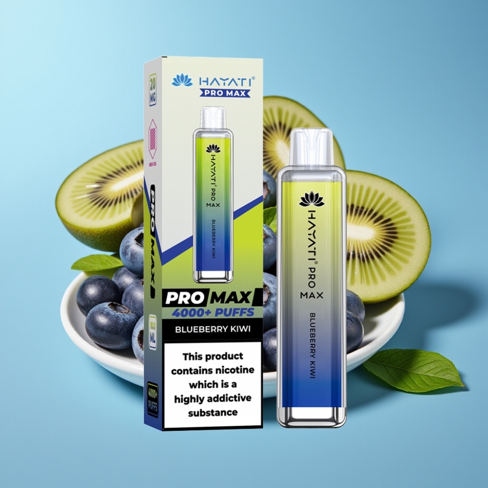 Hayati Pro Max 4000 Puffs Rechargeable 1400mAh Dual Mesh Blueberry Kiwi