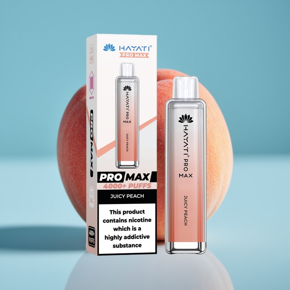 Hayati Pro Max 4000 Puffs Rechargeable 1400mAh Dual Mesh Juicy Peach