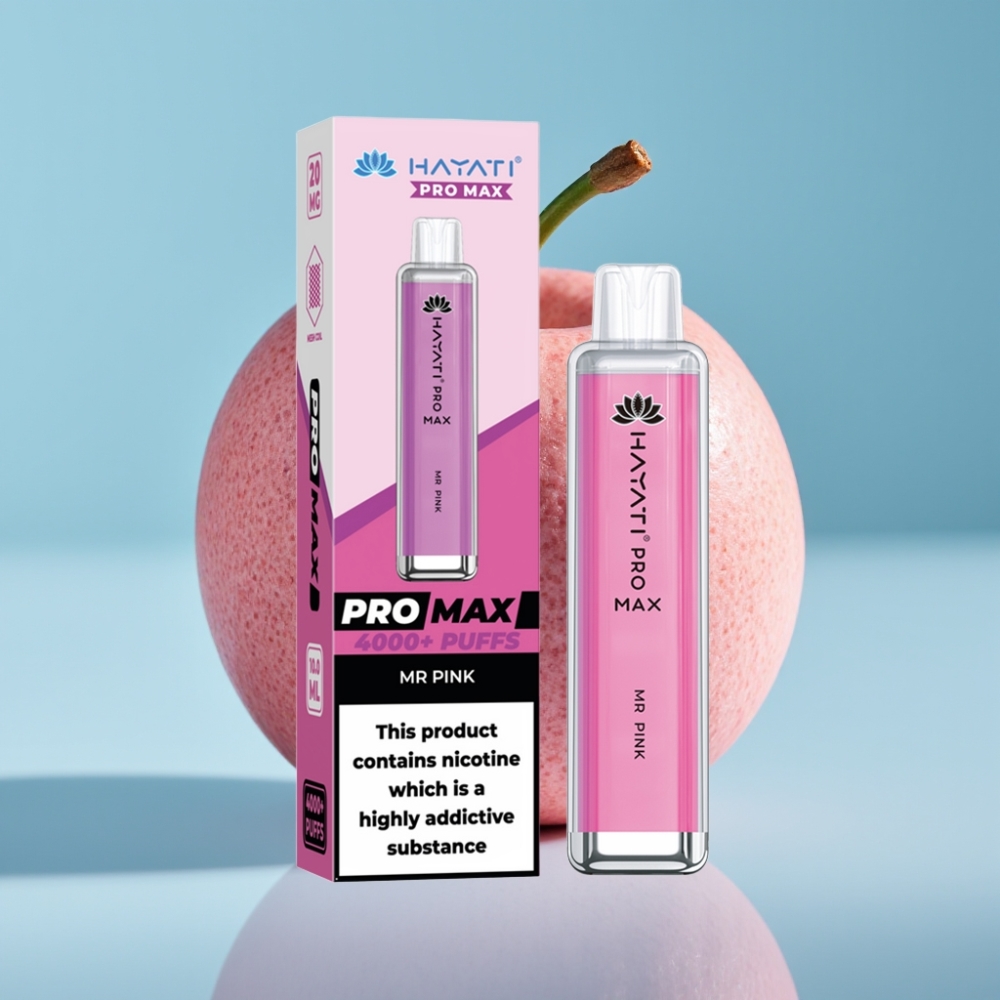 Hayati Pro Max 4000 Puffs Rechargeable 1400mAh Dual Mesh Mr Pink