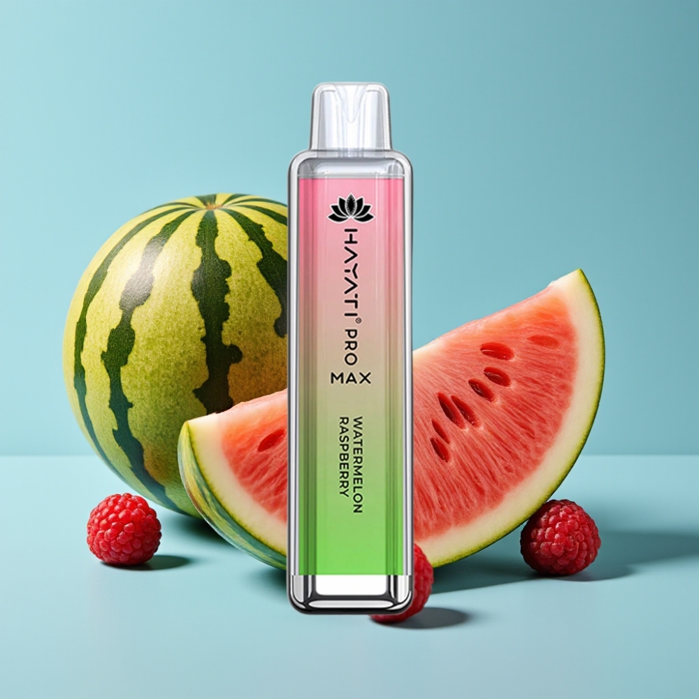 Hayati Pro Max 4000 Puffs Rechargeable Dual Mesh 2ml/10ml TPD Watermelon Raspberry