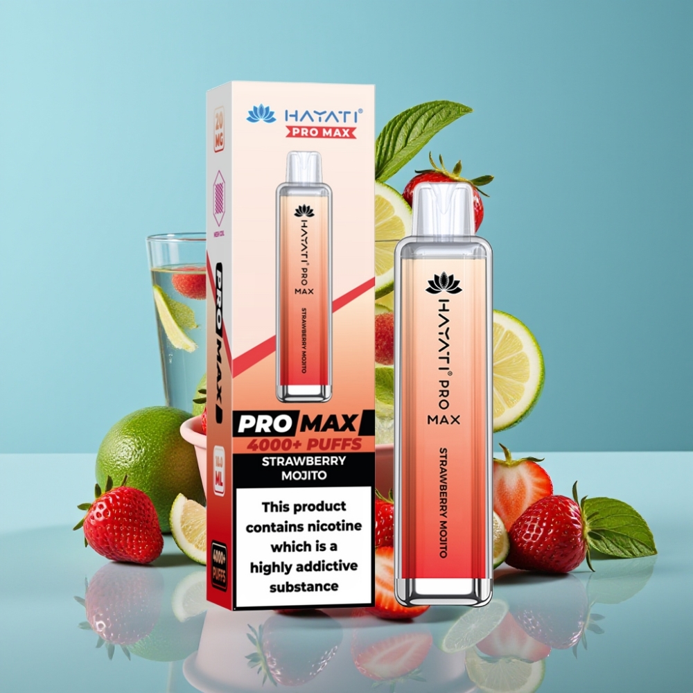 Hayati Pro Max 4000 Puffs Rechargeable Dual Mesh Strawberry Mojito