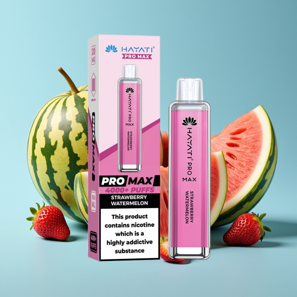Hayati Pro Max 4000 Puffs Rechargeable Strawberry Watermelon Disposable Vape 1400mAh Dual Mesh
