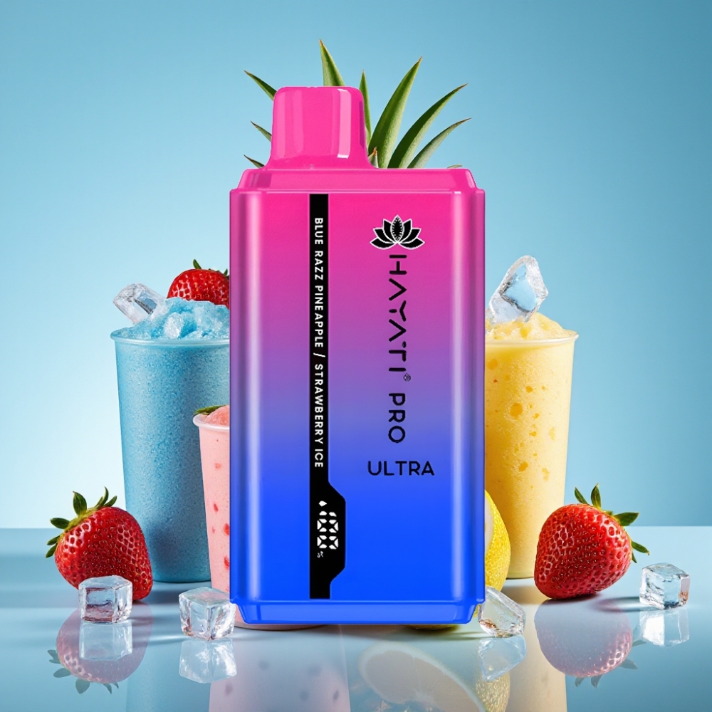 Hayati Pro Ultra 15000 Puffs 850mAh 24ml 2% Blue Razz Pineapple Strawberry Ice