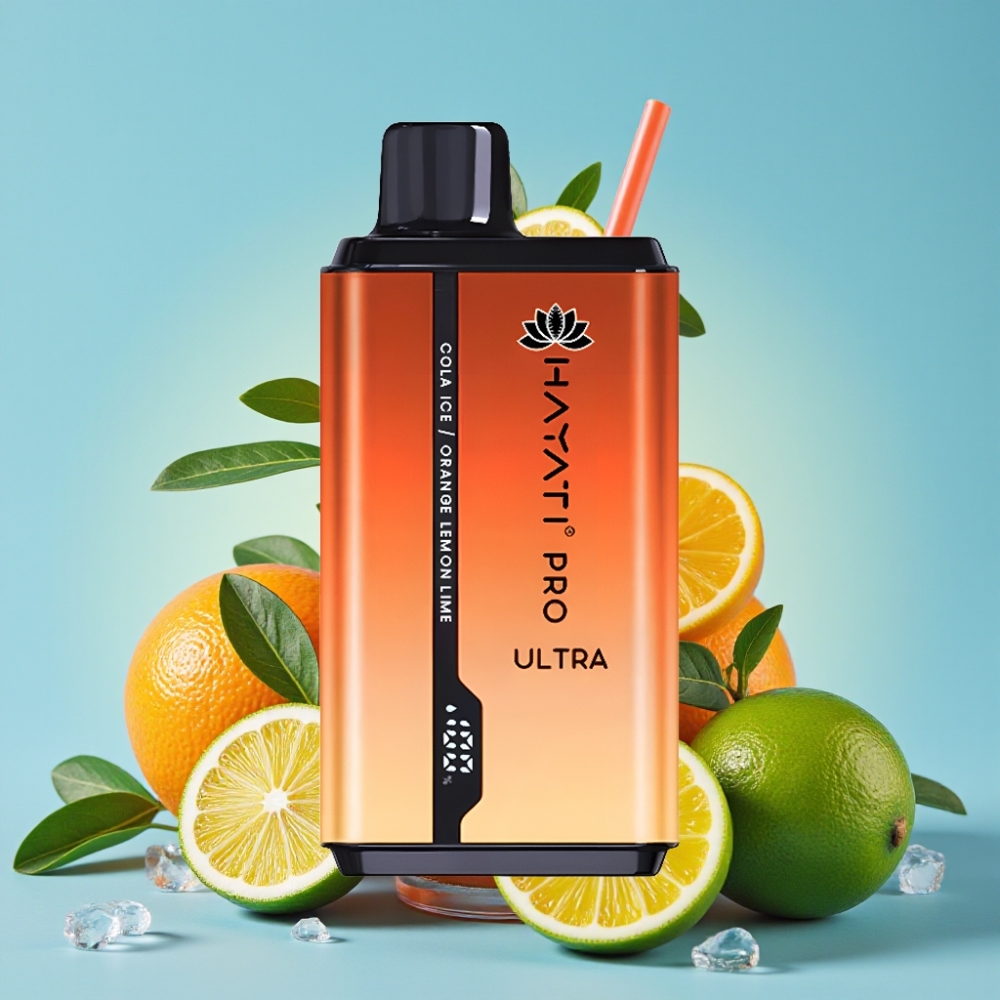 Hayati Pro Ultra 15000 Puffs 850mAh 24ml 2% Cola Ice Orange Lemon & Lime