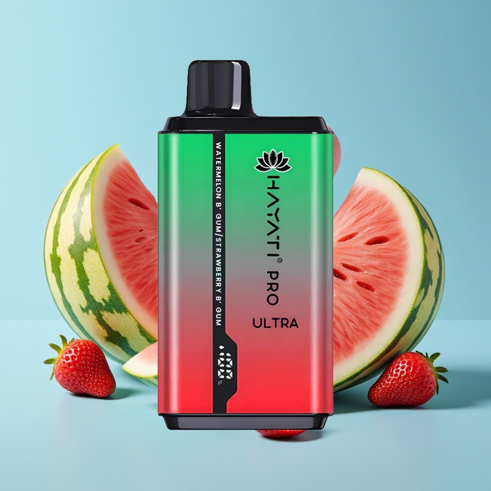 Hayati Pro Ultra 15000 Puffs 850mAh 24ml 2% Watermelon Bubblegum Strawberry Bubblegum
