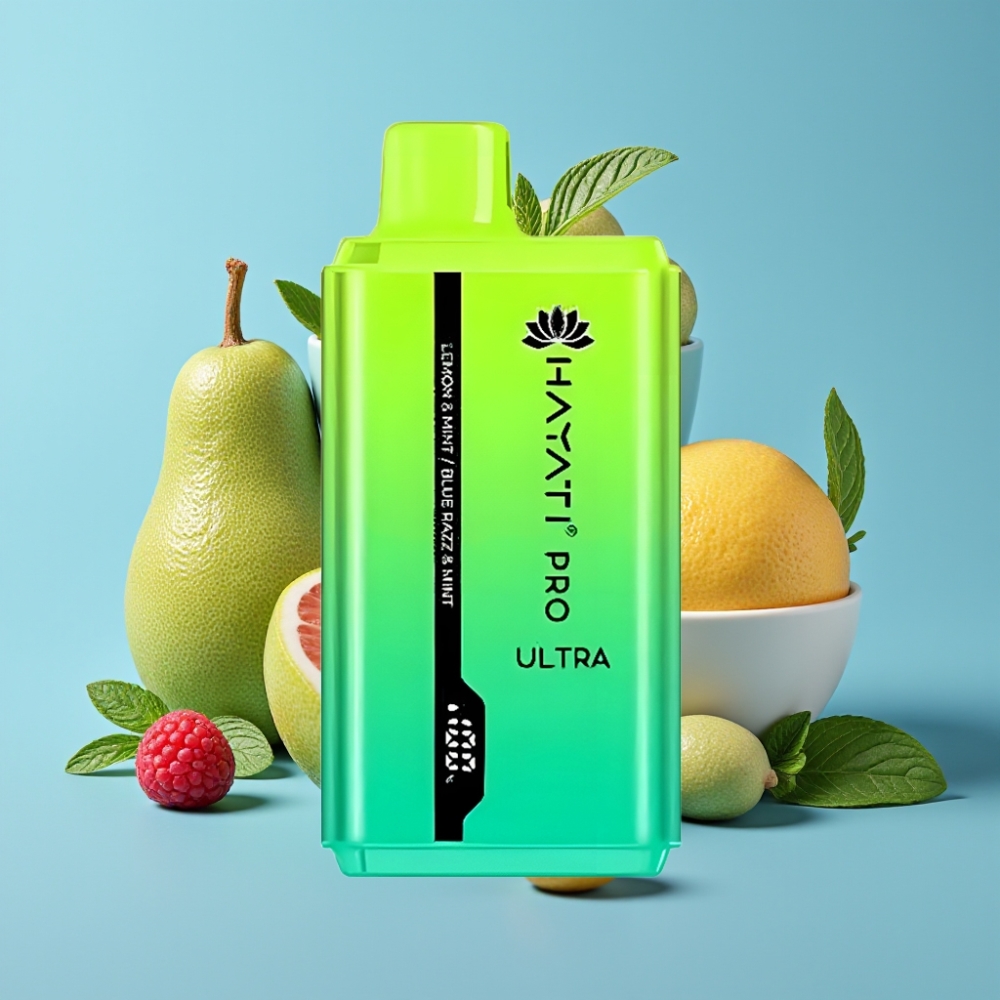Hayati Pro Ultra 15000 Puffs 850mAh 2×12ml 2% Lemon & Mint Blue Razz & Mint