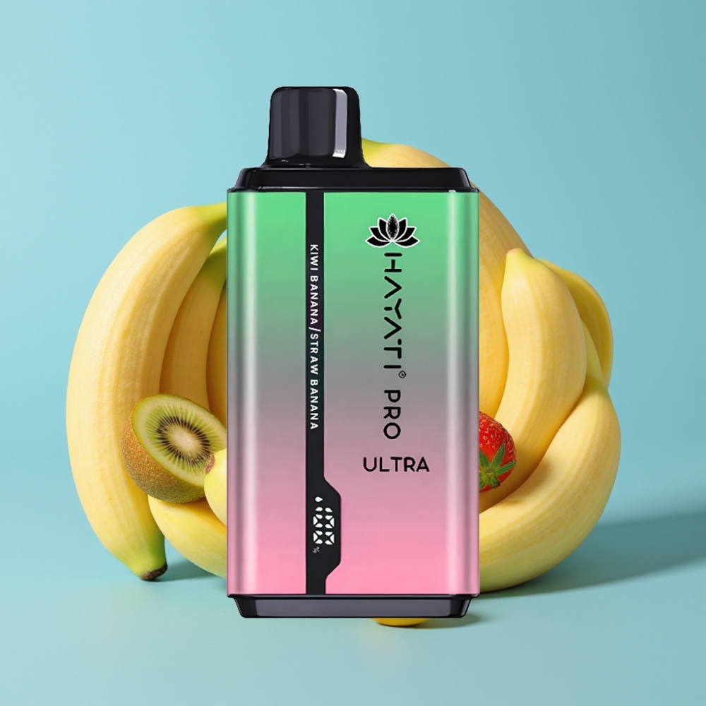Hayati Pro Ultra 15000 Puffs 850mAh 2x12ml Kiwi Banana Strawberry Banana