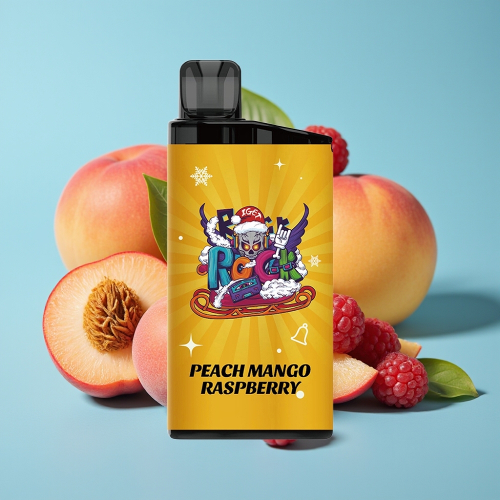 IGET Bar 3500 Puffs 1400mAh Mesh Coil Peach Mango Raspberry