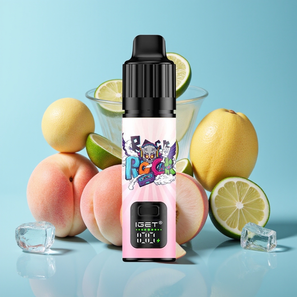 IGET BAR PLUS S3 POD 10000 Puffs 5% Nicotine 18ml Peach Lychee Lime Ice Disposable Vape