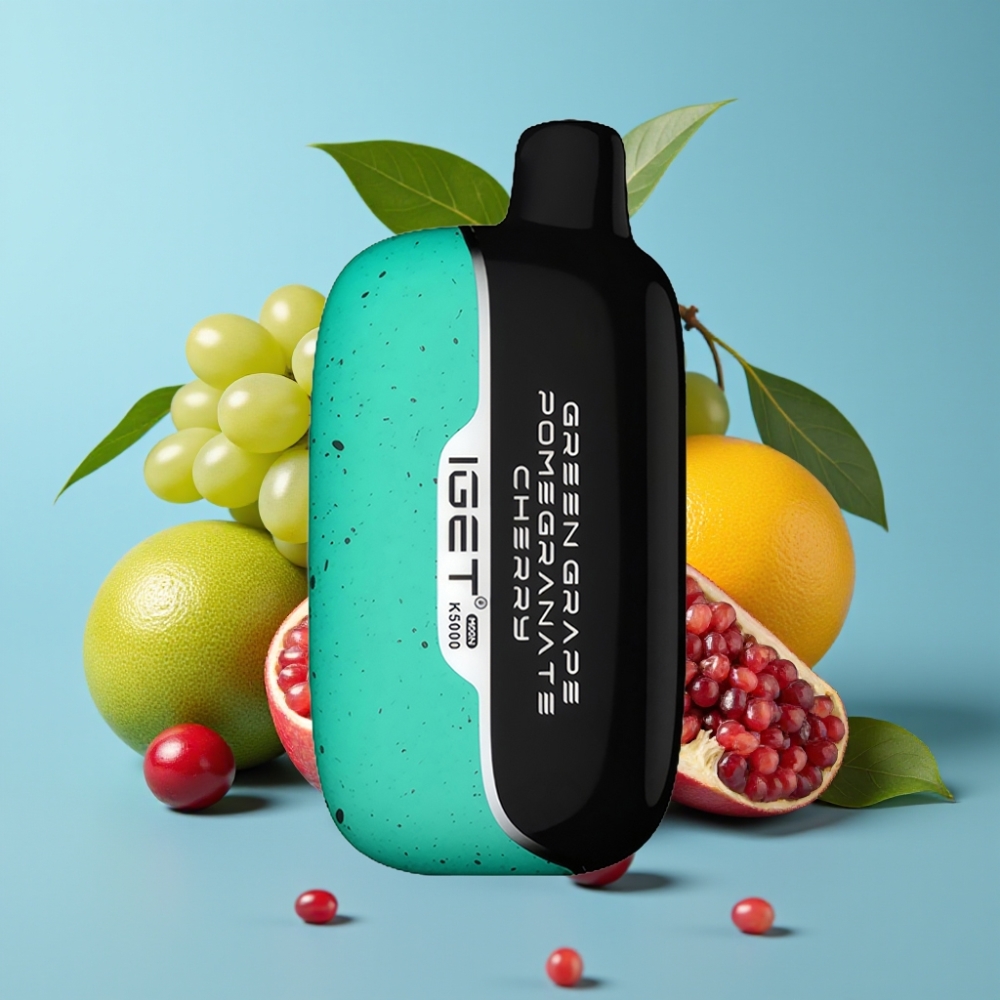 IGET Moon K5000 Puffs 81.5g Mesh 1.35Ω PC Green Grape Pomegranate Cherry