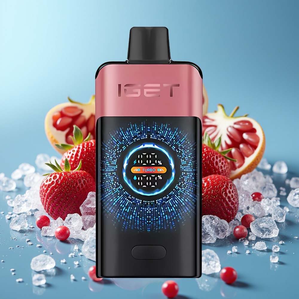 IGET ONE 12000 Puffs Turbo 9000 2700mAh Strawberry Pomegranate Ice