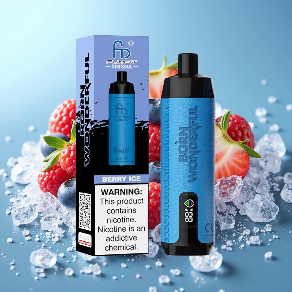 RandM Fumot Shisha 10000 Puffs 18ml Berry Ice Disposable Vape