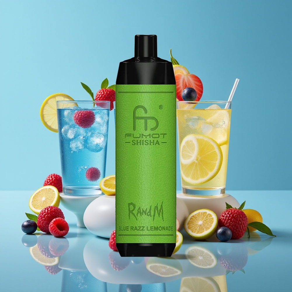 RandM Fumot Shisha 10000 Puffs 18ml Blue Razz Lemonade Disposable Vape