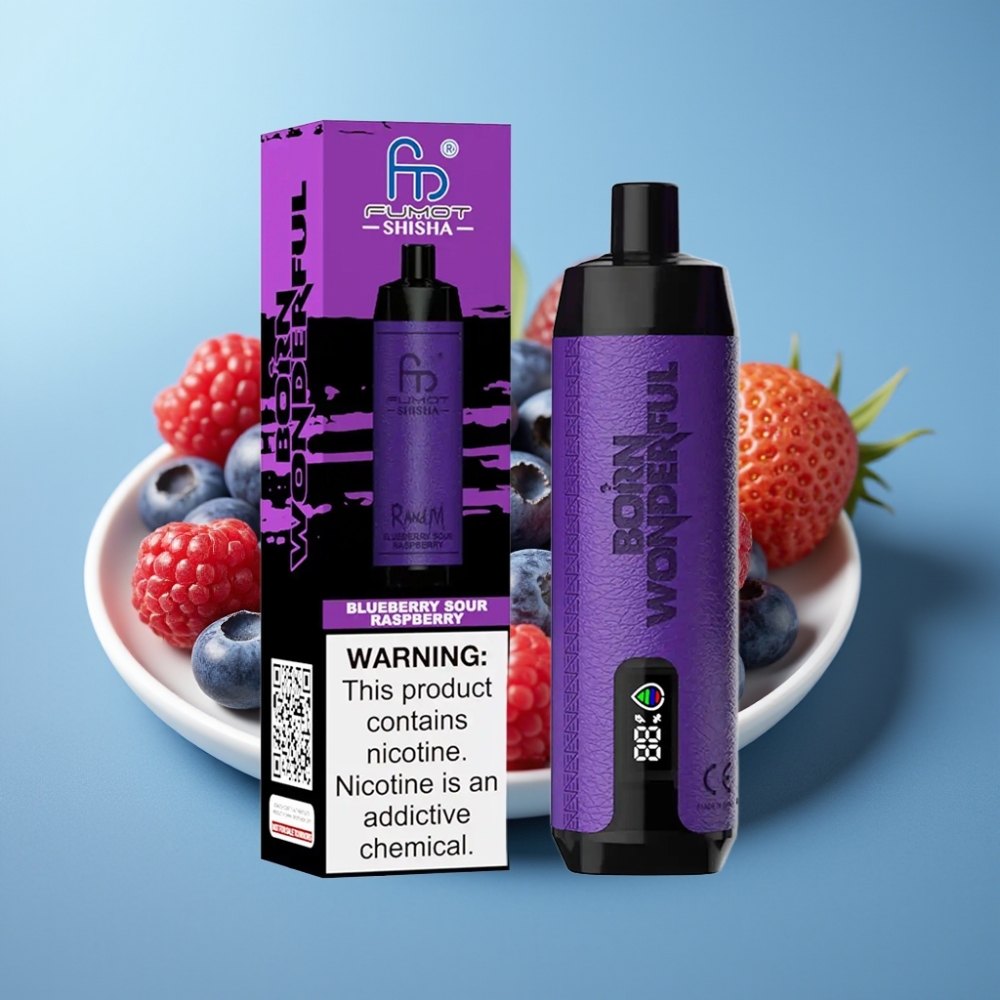 RandM Fumot Shisha 10000 Puffs 18ml Blueberry Sour Raspberry Disposable Vape