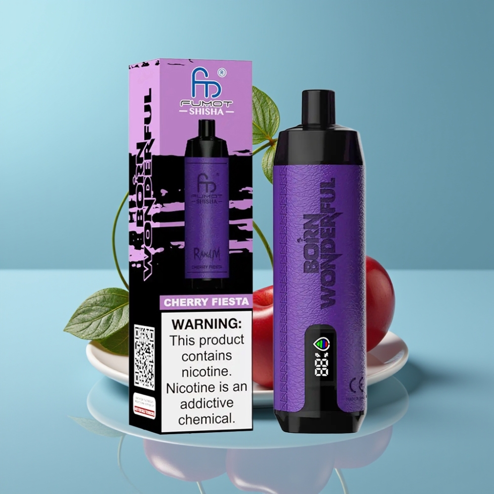 RandM Fumot Shisha 10000 Puffs 18ml Cherry Fiesta Disposable Vape