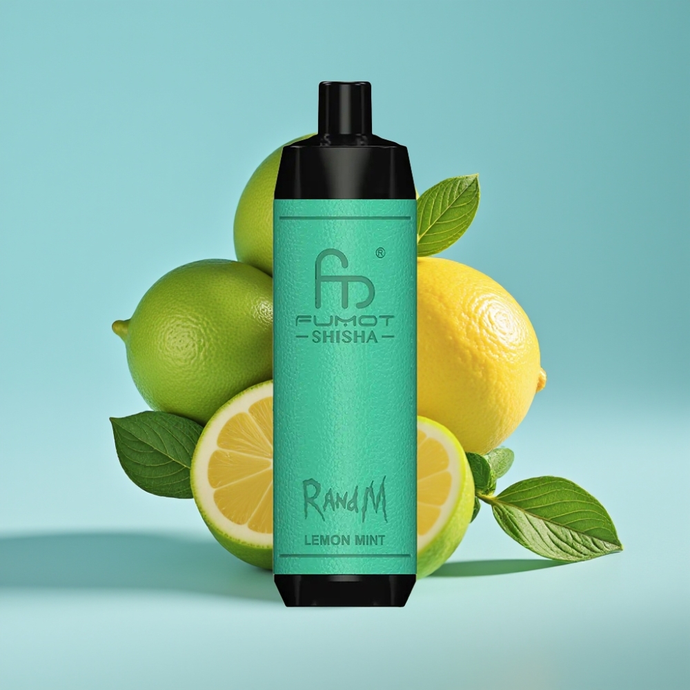 RandM Fumot Shisha 10000 Puffs 18ml Lemon Mint Disposable Vape