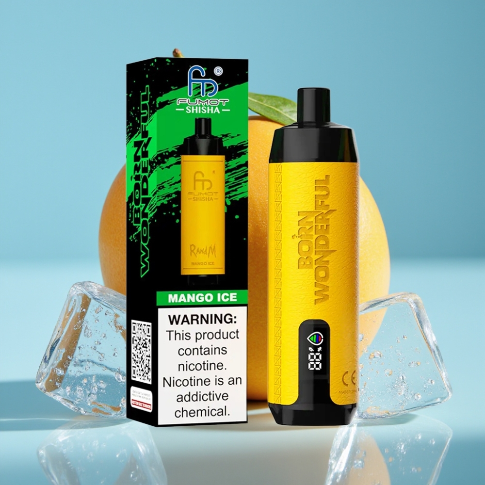 RandM Fumot Shisha 10000 Puffs 18ml Mango Ice Disposable Vape