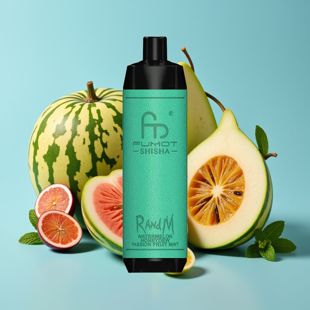 RandM Fumot Shisha 10000 Puffs 18ml Type-C Watermelon Honeydew Passion Fruit Mint