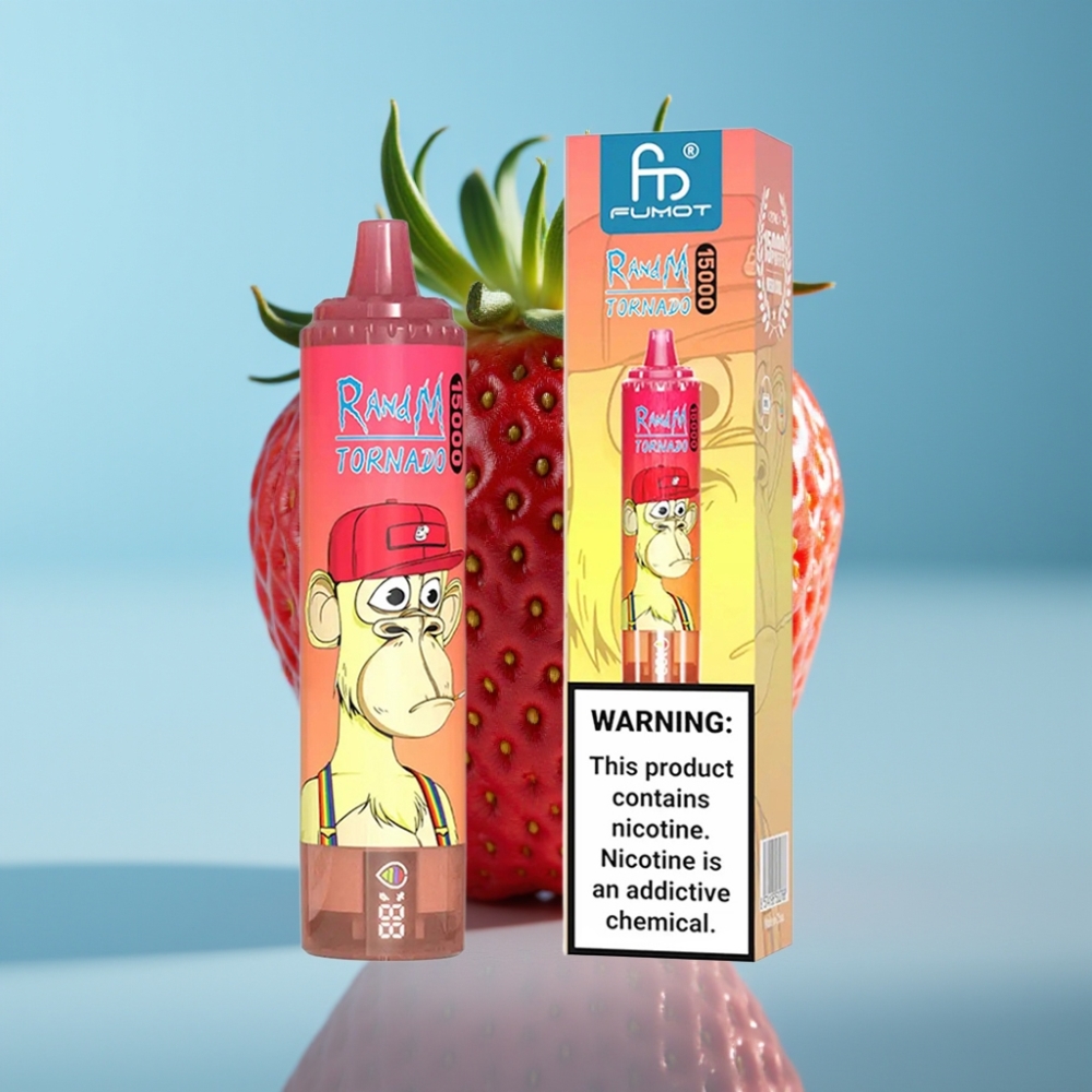 Fumot RandM Tornado 15000 Puffs 25ml 850mAh Mesh Strawberry Red Bull