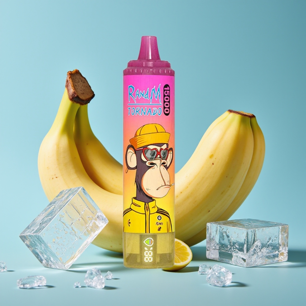 Fumot RandM Tornado 15000 Puffs 25ml Banana Ice Mesh 850mAh Type-C LCD