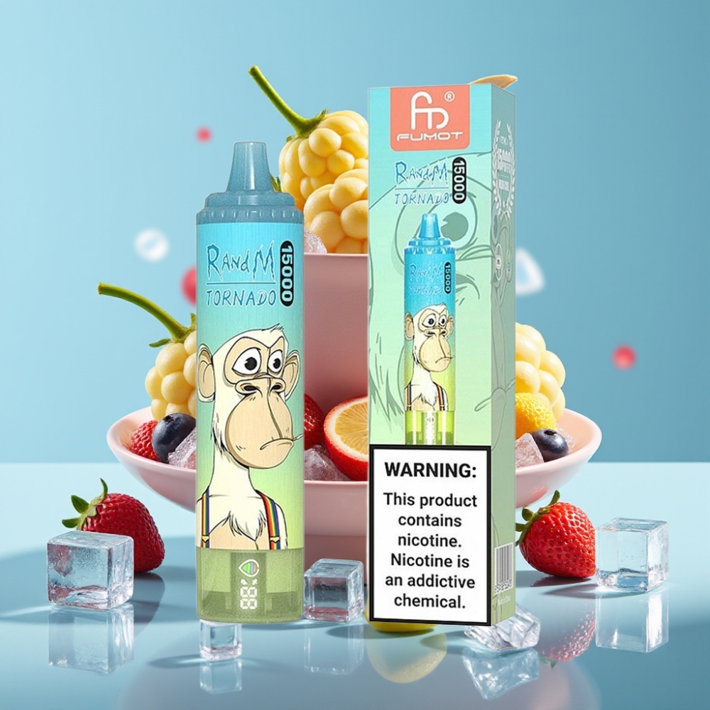 Fumot RandM Tornado 15000 Puffs 25ml Ice Pop Mesh Coil 850mAh Type-C LCD