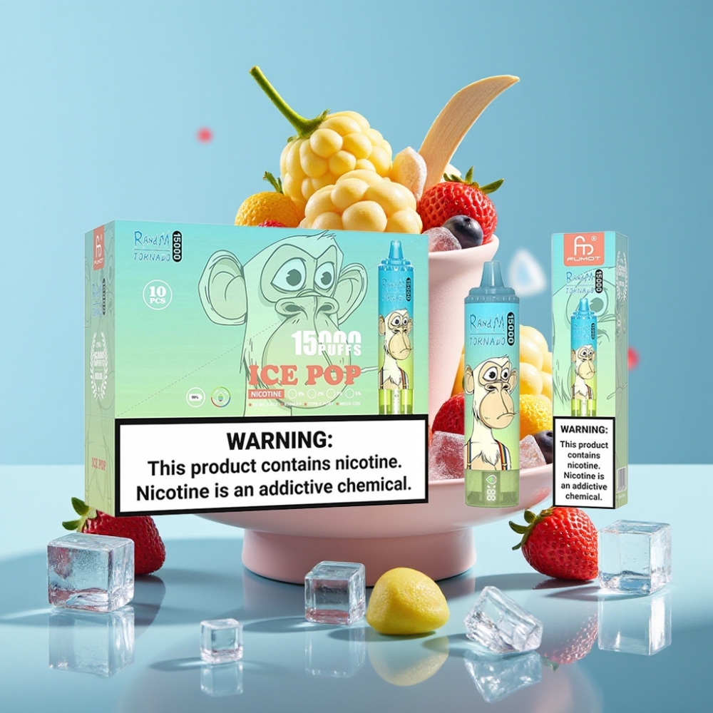 Fumot RandM Tornado 15000 Puffs 25ml Ice Pop Mesh Coil 850mAh Type-C LCD