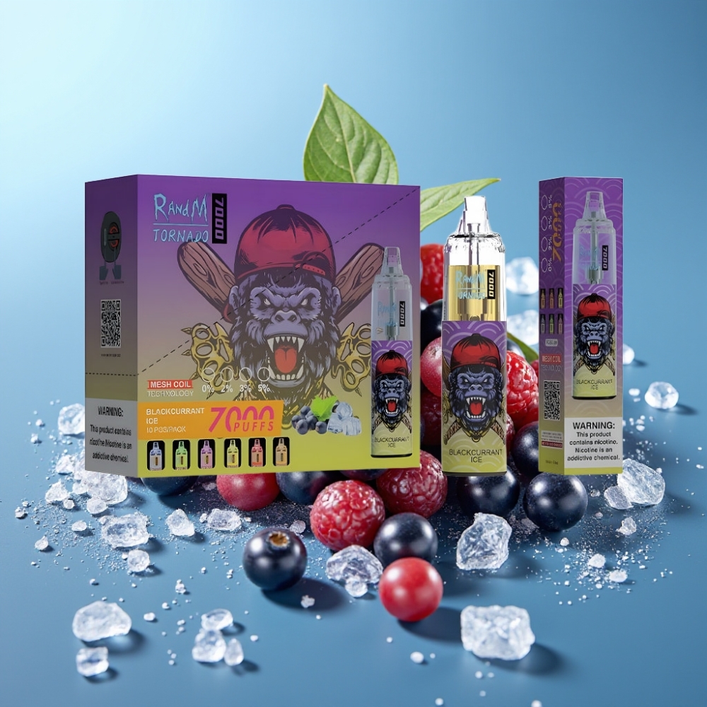 Fumot Tornado 7000 Puffs 14ML 850MAH Mesh Type-C RGB Air-Adjustable Blackcurrant Ice