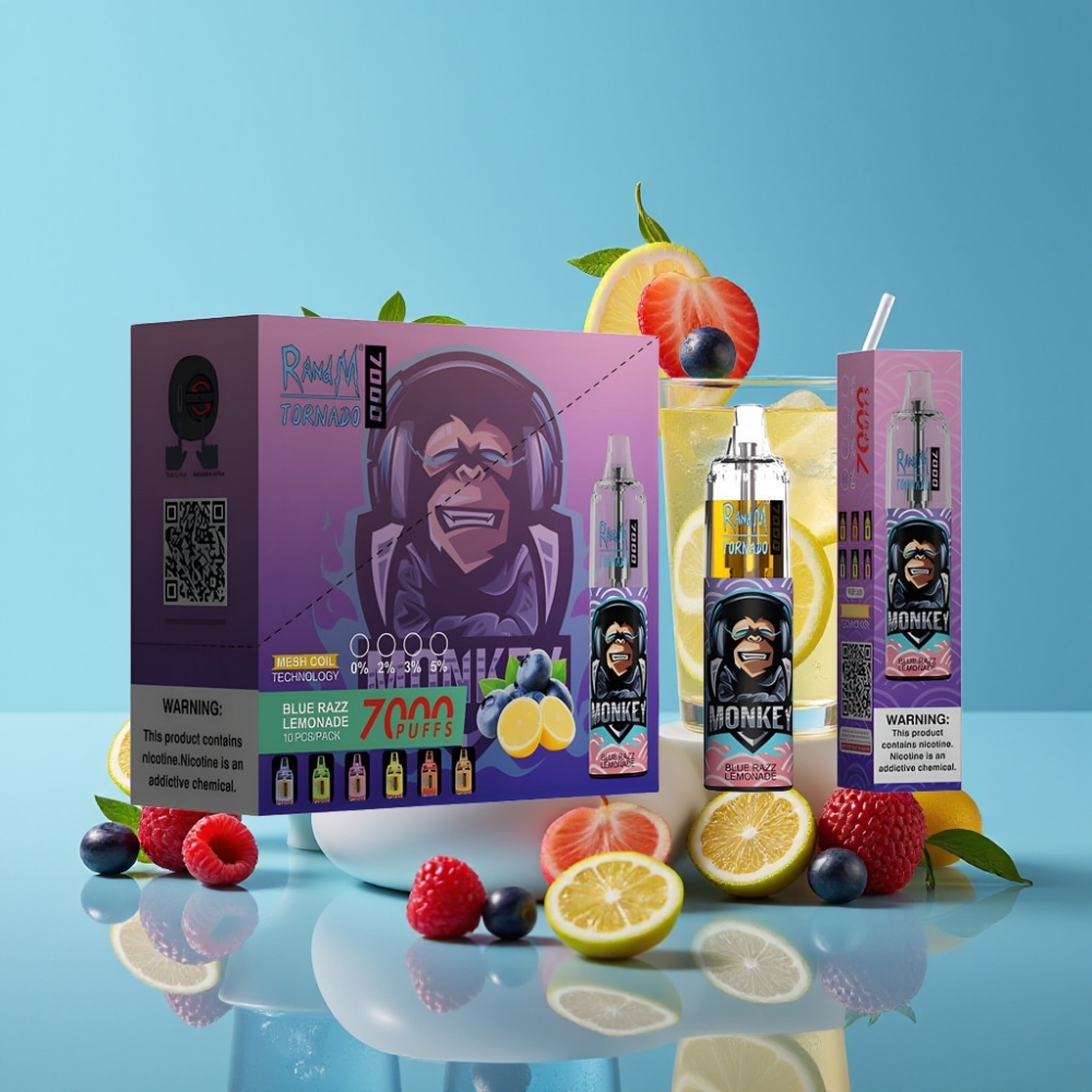 Fumot Tornado 7000 Puffs 14ML 850MAH Mesh Type-C RGB Air-Adjustable Blue Razz Lemonade