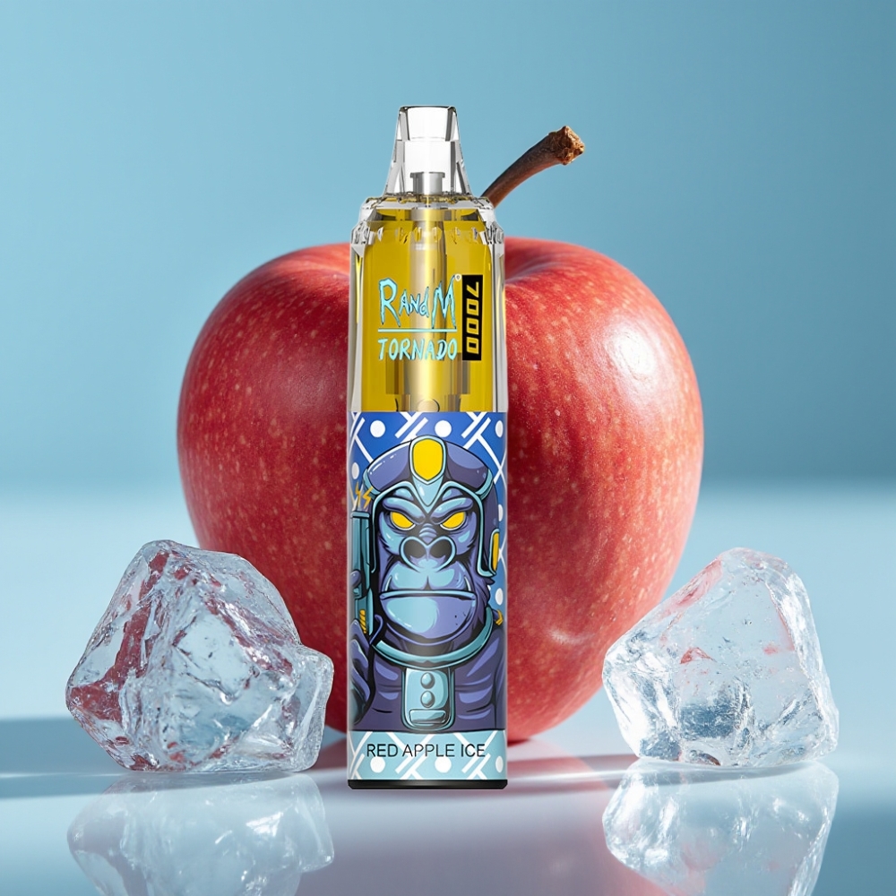 Fumot Tornado 7000 Puffs 14ML 850MAH Mesh Type-C RGB Air-Adjustable Red Apple Ice