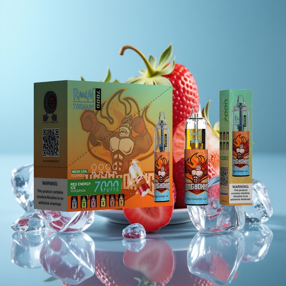 Fumot Tornado 7000 Puffs 14ML 850MAH Mesh Type-C RGB Air-Adjustable Red Energy Ice
