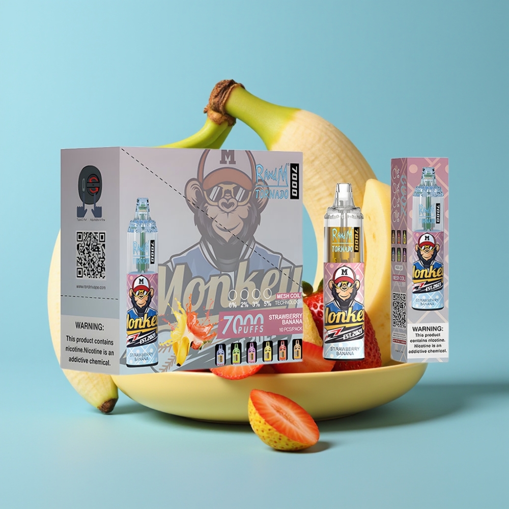 Fumot Tornado 7000 Puffs 14ML 850MAH Mesh Type-C RGB Air-Adjustable Strawberry Banana