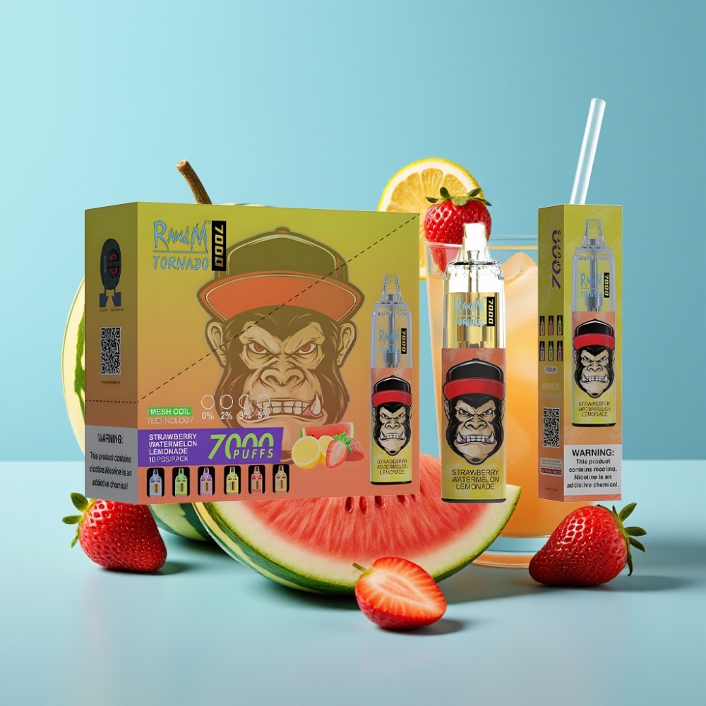 Fumot Tornado 7000 Puffs 14ML Mesh Air-Adjustable Strawberry Watermelon Lemonade