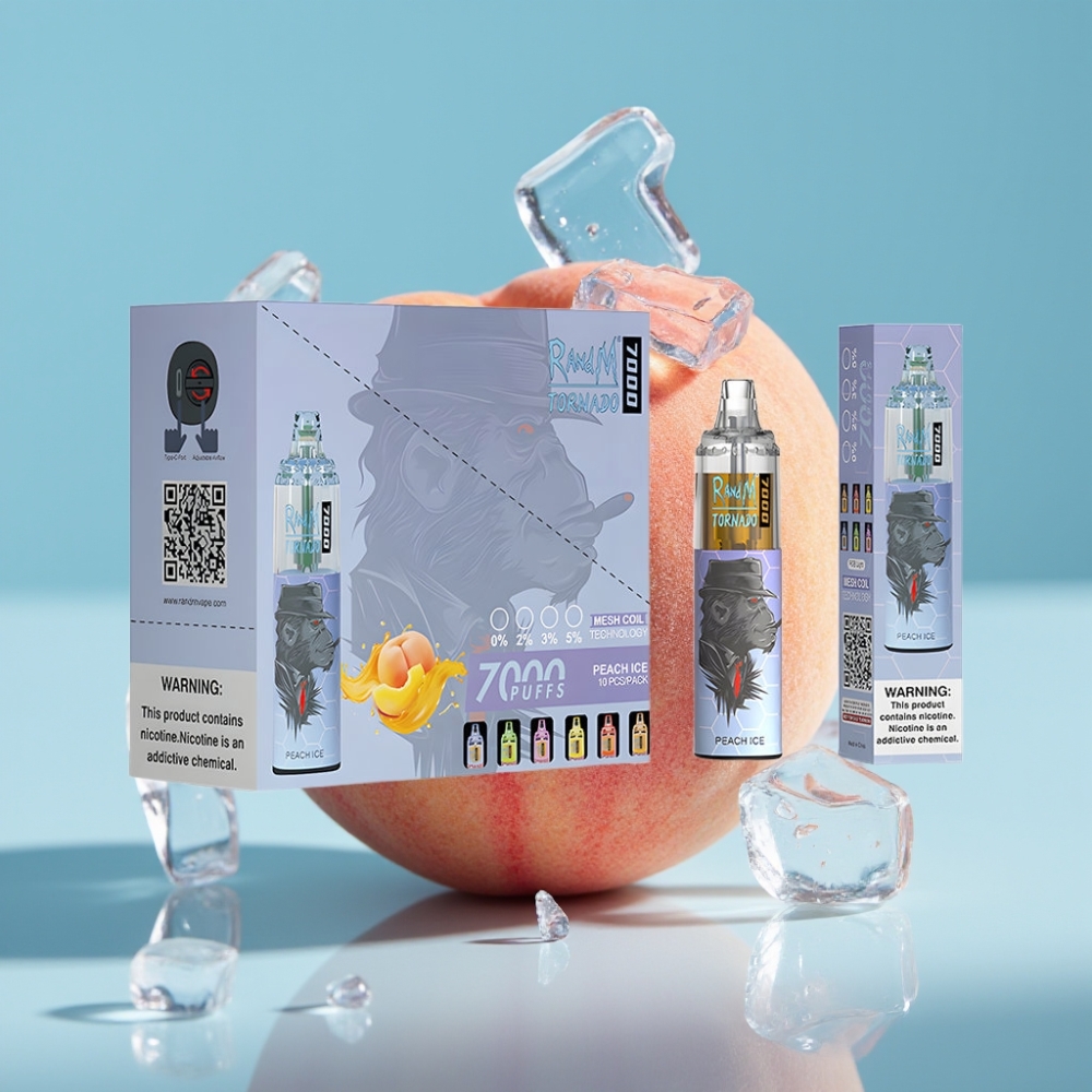 Fumot Tornado 7000 Puffs 14ML Mesh Peach Ice Disposable Vape