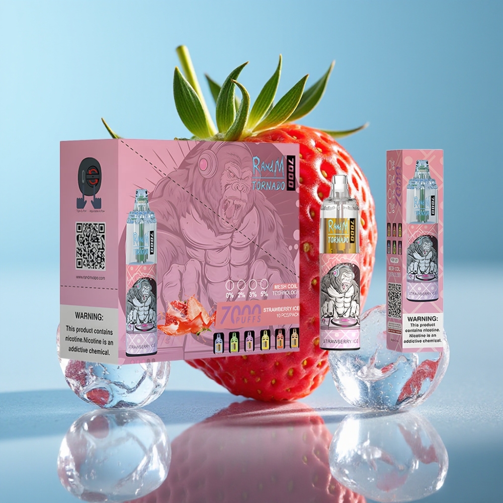 Fumot Tornado 7000 Puffs 14ML Mesh Strawberry Ice vape Canada wholesale
