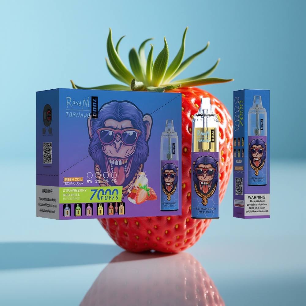 Fumot Tornado 7000 Puffs 14ML Mesh Strawberry Red Bull vape Canada wholesale